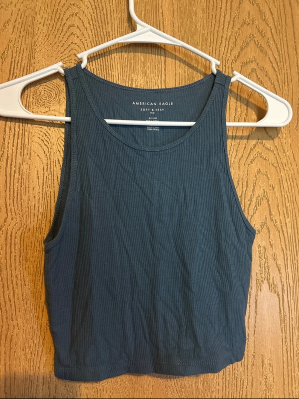 American Eagle Outfitters Ribbed Tank Top - Slate Blue